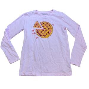 Crewcuts Cherry Pie Girls Shirt Medium 8-9 Pink Long Sleeve